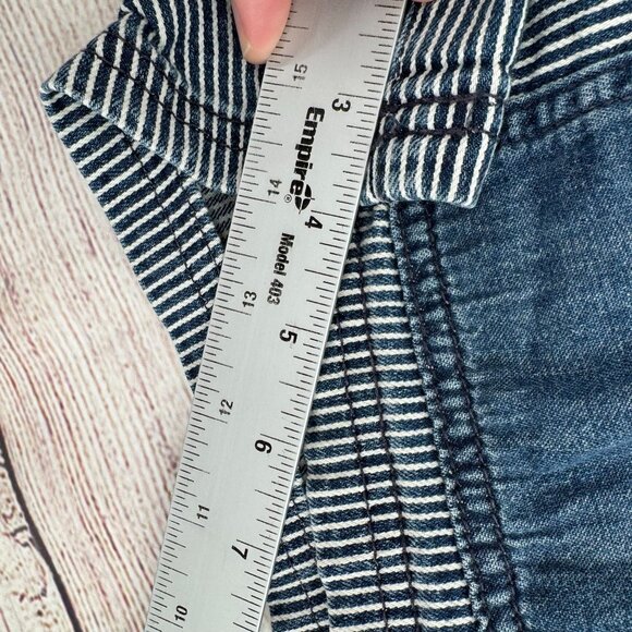 Pilcro Anthropologie Hickory Striped Denim Short Shorts Women's 27 Blue Stet - Picture 12 of 13